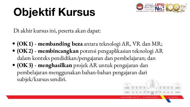 Kursus Pembinaan Aplikasi Augmented Reality Upsi