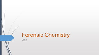 Forensic Chemistry
Unit 2
 