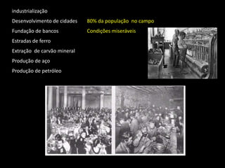 Fim da servidão-     Doação de pequenos lotes de terras aos ex-servos3. Conseqüências:Revoltas por todo o país4. Motivos das revoltas:Lotes pequenos (menor do que o combinado)