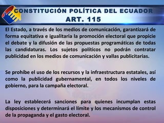 [object Object],[object Object],[object Object],CONSTITUCIÓN POLÍTICA DEL ECUADOR ART. 115 
