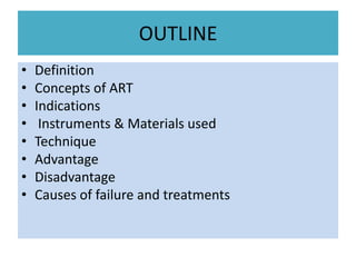 Atraumatic Restorative Treatment ART | PDF