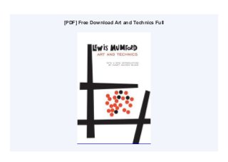 [PDF] Free Download Art and Technics Full
 