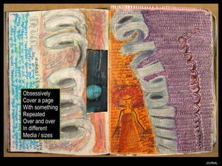 JOURNAL Obsessively Cover a page With something Repeated Over and over In different Media / sizes 