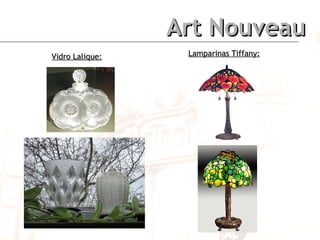 Art Nouveau Vidro Lalique: Lamparinas Tiffany: 