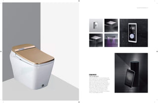 THE ART OF BATHING | 29
TECH READY
Queo’s F-Automode, F-iTouch and Smartap with
Alexa collections are in equal parts technologically
advanced and glam-forward. The automated
electronic water closet, from the F-Automode,
offers one-touch cleansing, and other functions to
adjust water direction, pressure and temperature.
The F-iTouch ‘Digital Thermostat’ is an intuitive
thermostatic remote that gives you complete
control on the shower. Smartap gives you full
control of your showering experience with a
smartphone app, voice commands via an Amazon
Echo or manual digital controllers.
GET THE LOOK
 