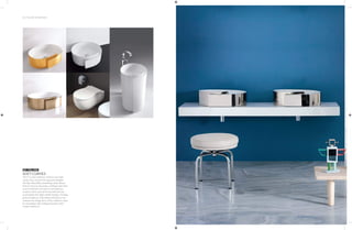 36 | THE ART OF BATHING
SOFT CURVES
The F-Courbe collection of basins and water
closets was conceived by Japanese designer
Oki Sato. Beautifully resembling coiled ribbons
that act more as a boundary confining water than
as an actual basin, the eclectic and ingenious
creations don’t overlook functionality and are
accentuated with sleek metallic finishes, including
gold and platinum. Soft shapes and fluid curves
underpin the design ethos of this collection, ideal
for recreating a soft, striking focal point in the
modern bathroom.
GET THE LOOK
 