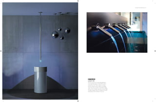 THE ART OF BATHING | 53
LIGHTUP
Don’t shy away from incorporating lighting in
unconventional spaces in the bathroom for a
unique look. The F-Clair collection of bath/
shower and basin mixers makes a compelling
case. The mixers combine a minimalistic design
with an LED cartridge to generate coloured light.
The light changes colour according to the water
temperature, from cold blue to hot red.
GET THE LOOK
 