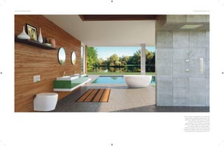 102 | THE ART OF BATHING THE ART OF BATHING | 103
If you’re drawn to pared-down, fuss-free but
impeccably put together spaces, then this
bathroom, outfitted with Queo’s F-Novella
series of luxury sanitaryware, will suit
your aesthetic. The collection, comprising
over-the-counter basins and a water closet,
conceived by Italian architect Romano
Adolini, promises to do more with less. The
progressive designs in this series are defined
by their geometric shapes and soft curves.
 