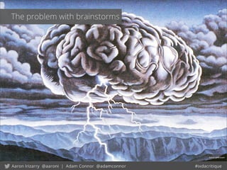 Artist Unknown
The problem with brainstorms
 