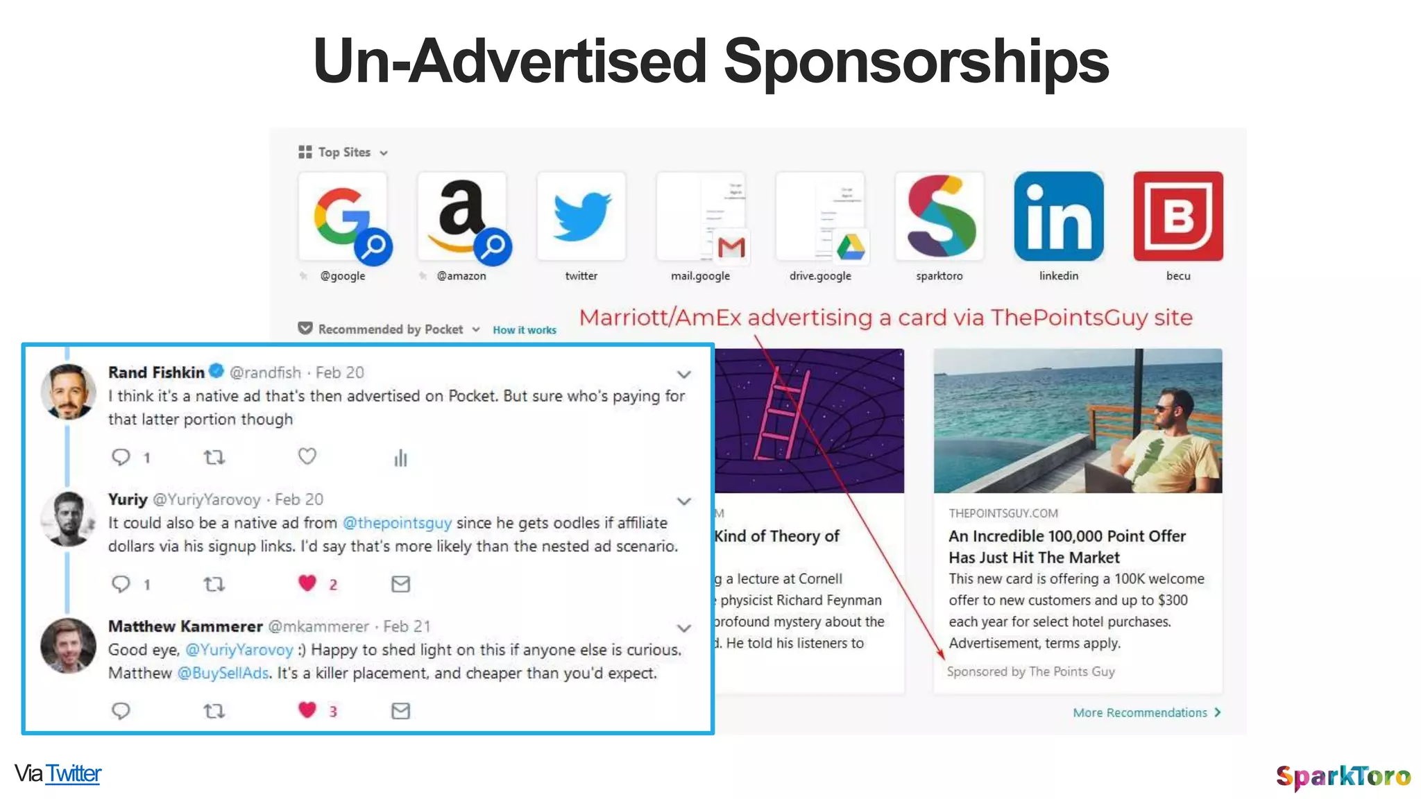 Un-Advertised Sponsorships
ViaTwitter
 