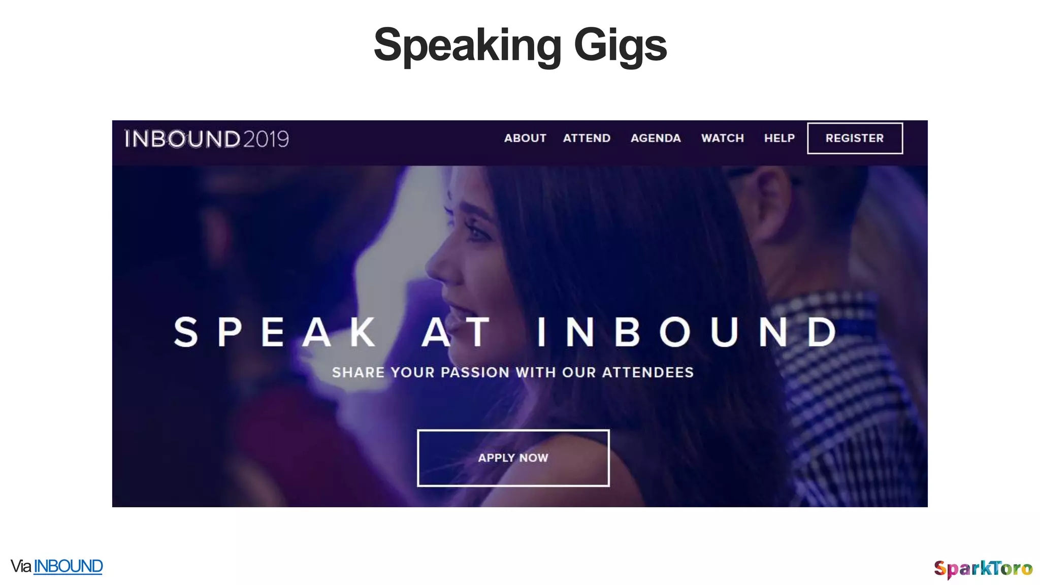 Speaking Gigs
ViaINBOUND
 