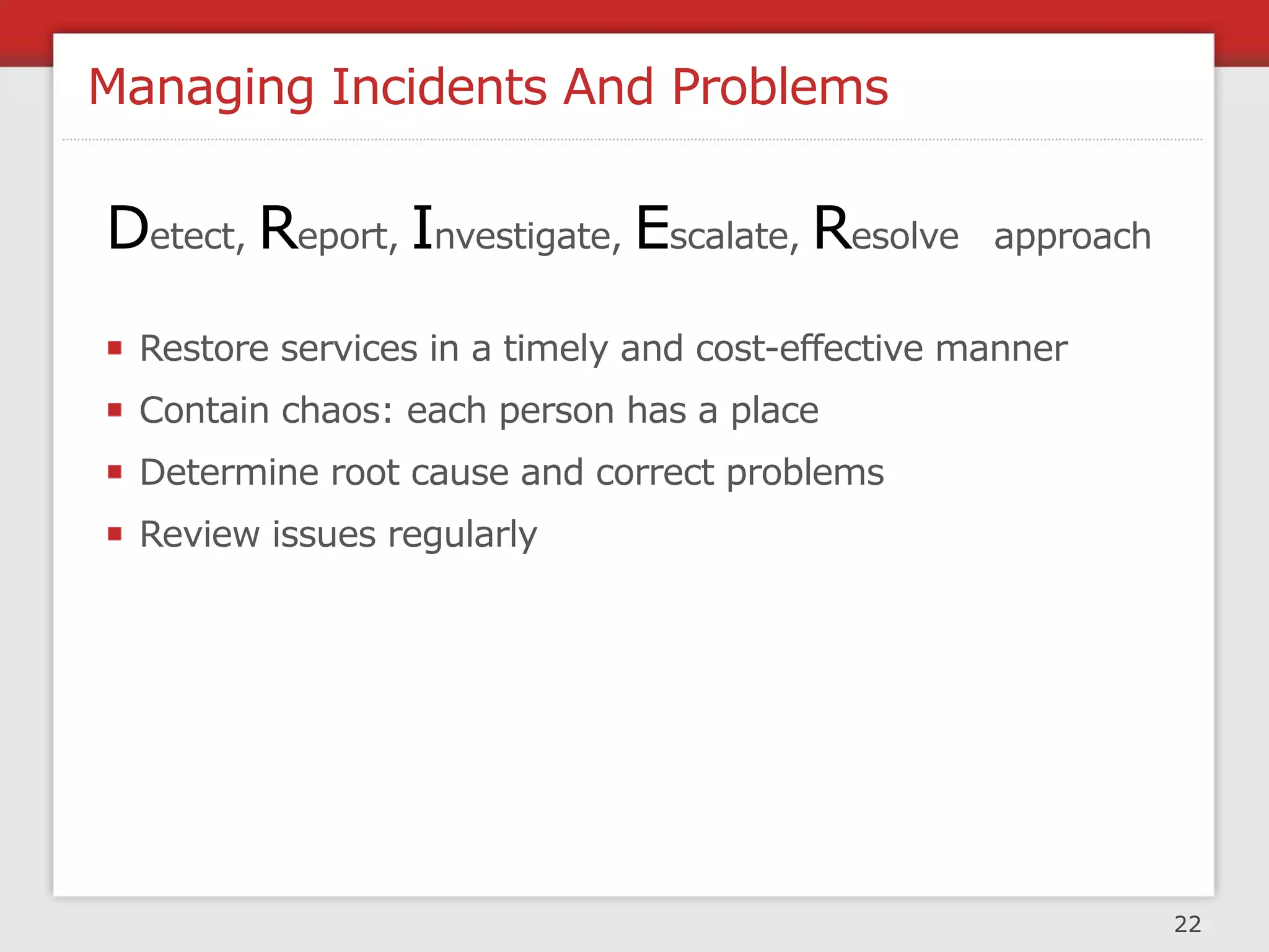 Performance (Load) Testing

                                             ✓1.5k users/sec
 1. Establish success criteria               ✓RT < 150ms

 2. Establish the test environment            TEST   ≅   LIVE


                                              Pareto rule
 3. Deﬁne the tests (for different things)    20% - 80%


 4. Identify what needs to be monitored      CPU - Memory
     What data needs to be collected         TTL, RT, Services




                                                            23
 