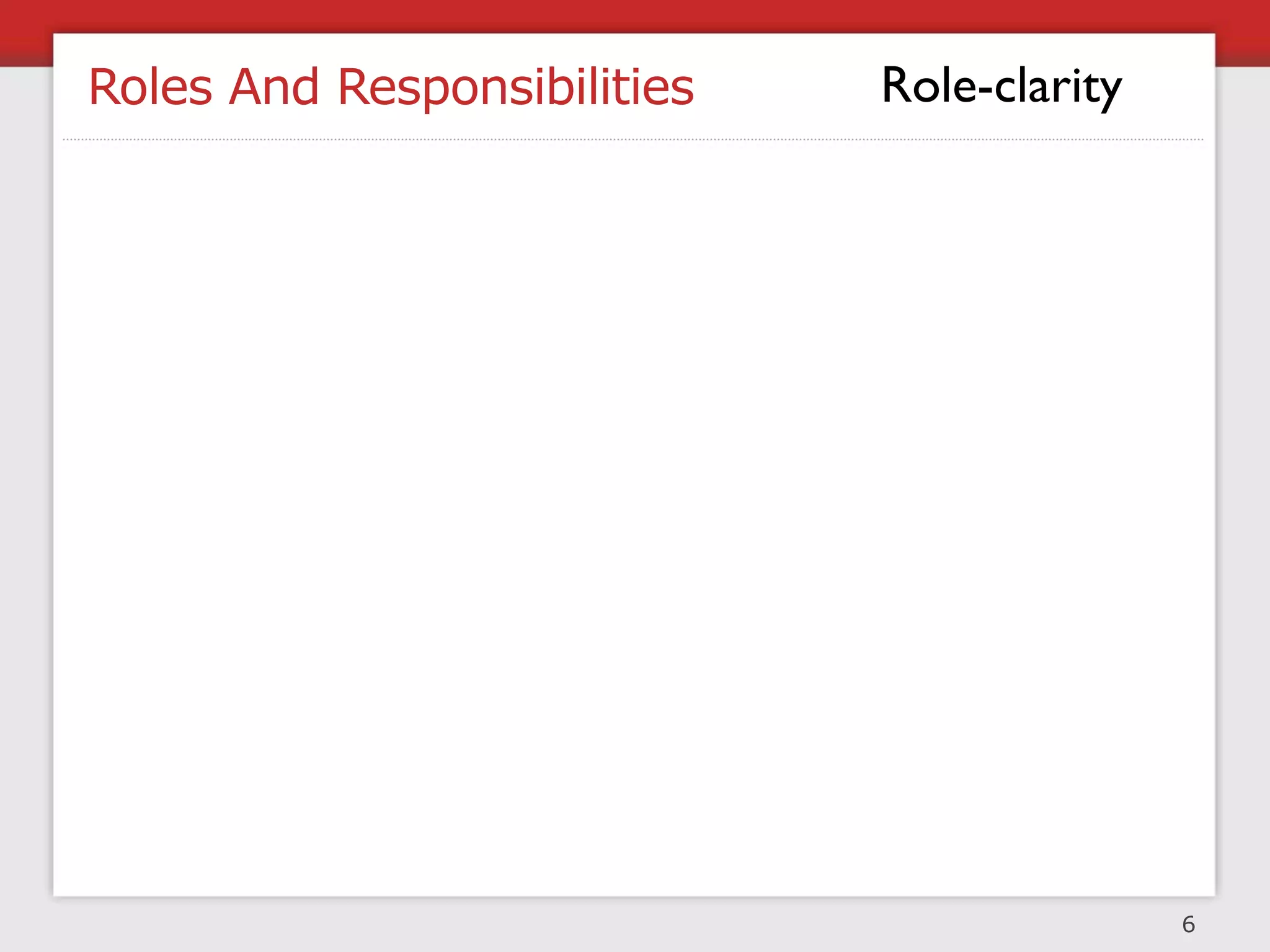 Roles And Responsibilities   Role-clarity




                                            6
 