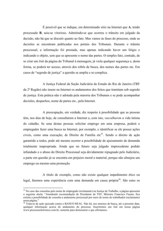 Publicidade e Processo Eletrônico