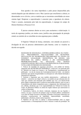 Publicidade e Processo Eletrônico