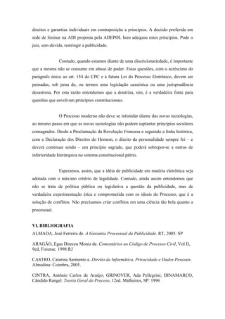 Publicidade e Processo Eletrônico