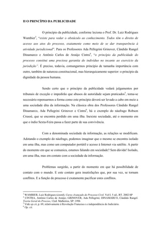 Publicidade e Processo Eletrônico