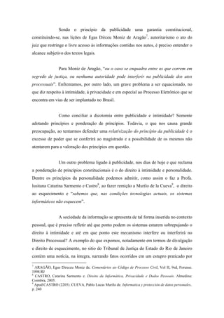 Publicidade e Processo Eletrônico