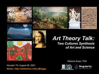 Art Theory Talk:
Two Cultures Synthesis
of Art and Science
Houston TX, August 26, 2021
Slides: http://slideshare.net/LaBlogga
Melanie Swan, PhD
 
