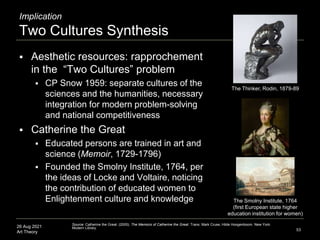 26 Aug 2021
Art Theory
Implication
Two Cultures Synthesis
 Aesthetic resources: rapprochement
in the “Two Cultures” probl...