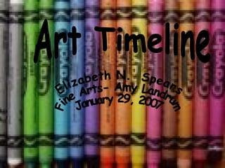 Art Timeline Elizabeth N.  Spears  Fine Arts- Amy Landrum January 29, 2007 