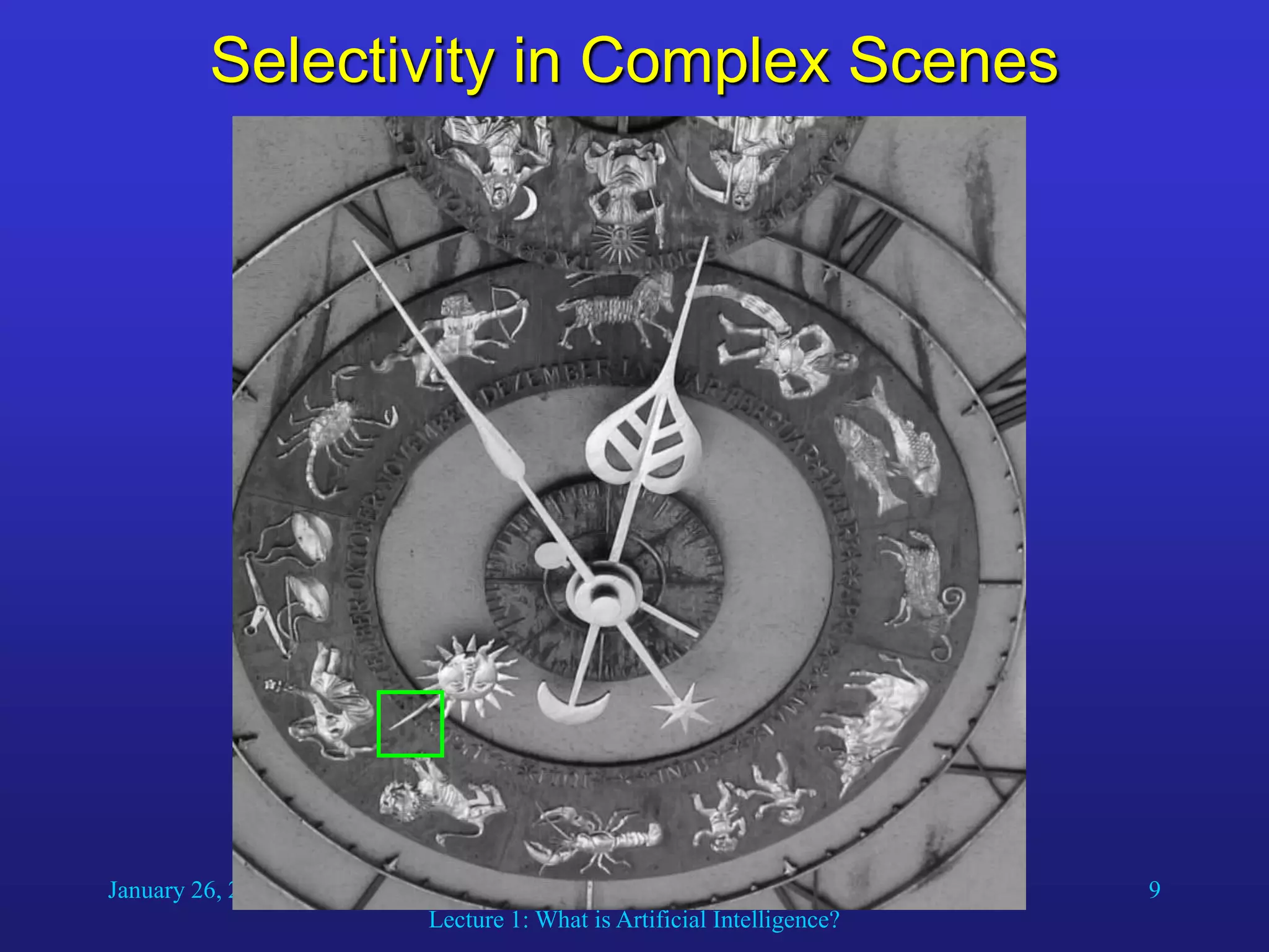 January 26, 2016 Introduction to Artificial Intelligence
Lecture 1: What is Artificial Intelligence?
9
Selectivity in Complex Scenes
 