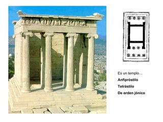 Es un templo… Anfipróstilo Tetrástilo De orden jónico 