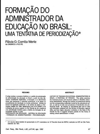 Formação do Administrador no Brasil: tentativa de periodização