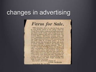 changes in advertising
 