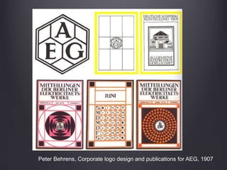 Peter Behrens, Corporate logo design and publications for AEG, 1907
 