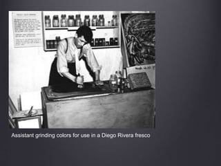Assistant grinding colors for use in a Diego Rivera fresco
 