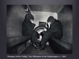 Weegee (Arthur Fellig), Two Offenders in the Paddywagon, c. 1942
 