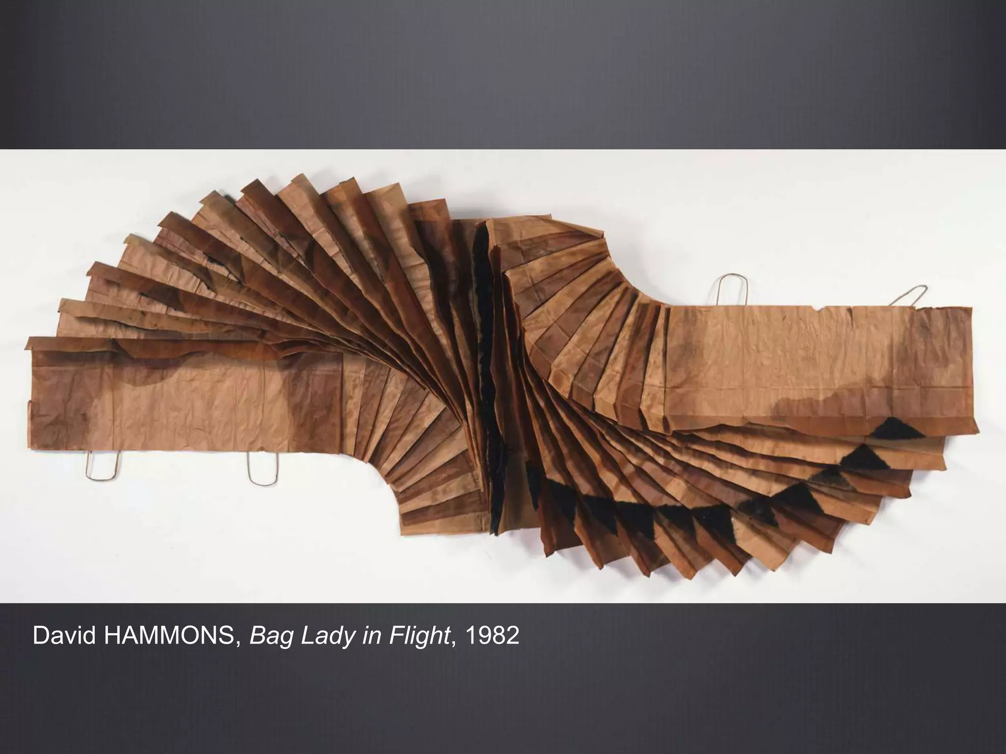 David HAMMONS, Bag Lady in Flight, 1982
 