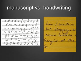 manuscript vs. handwriting
 