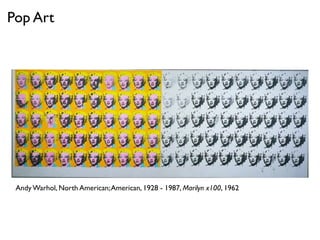 Andy Warhol, North American;American, 1928 - 1987, Marilyn x100, 1962
Pop Art
 