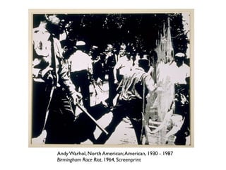 Andy Warhol, North American;American, 1930 - 1987
Birmingham Race Riot, 1964, Screenprint
 