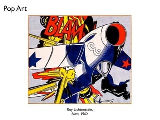 Roy Lichtenstein,
Blam, 1962
Pop Art
 