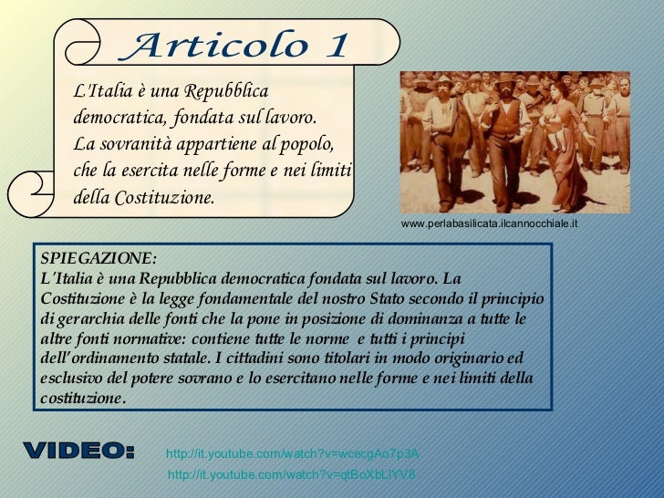 Articolo 1 Della Costituzione Italiana Spiegazione Costituzione italiana