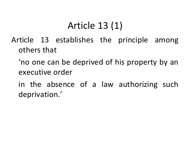 Art 13 Rights To Property