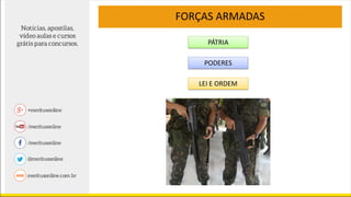 PÁTRIA
FORÇAS ARMADAS
PODERES
LEI E ORDEM
 