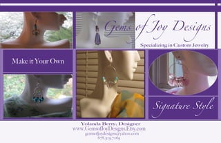 Gems of Joy Designs Promotional Card