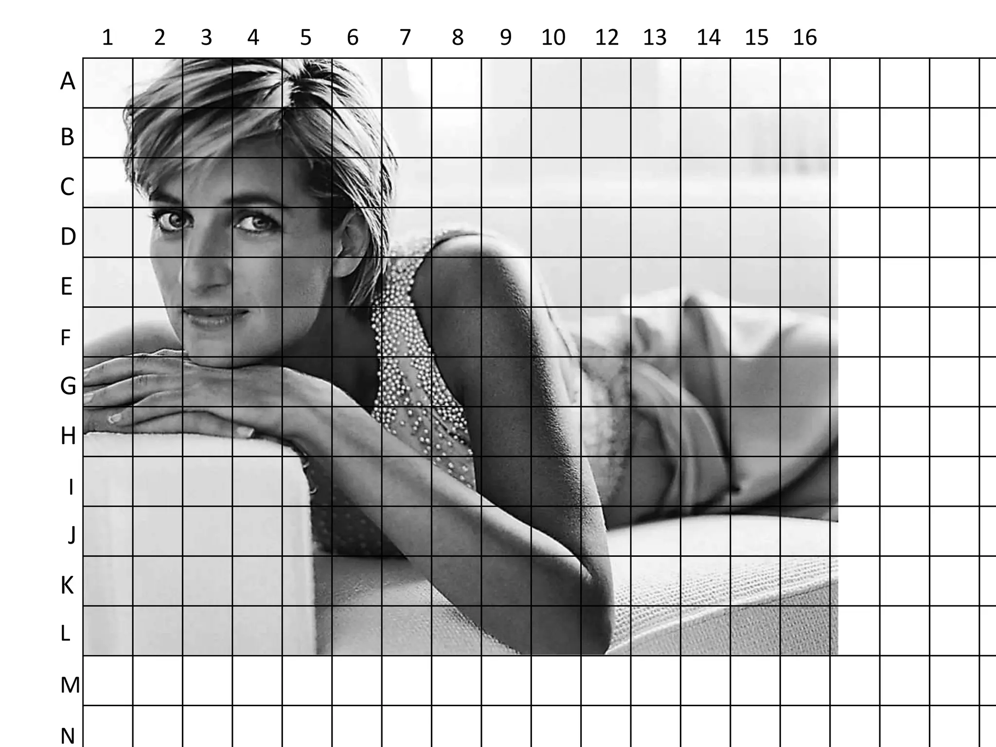 1

A

B
C
D
E
F

G
H
I

J
K
L
M

N

2

3

4

5

6

7

8

9

10

12 13

14 15 16

 