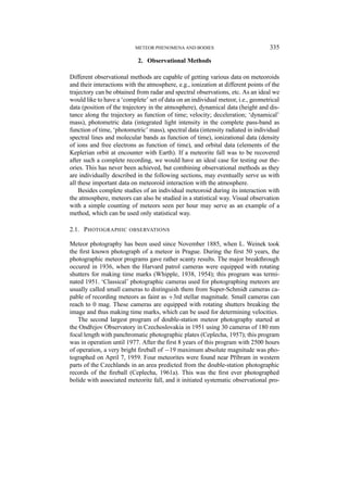 Three Meteor Method Meteor Phenomena and Bodies | PDF