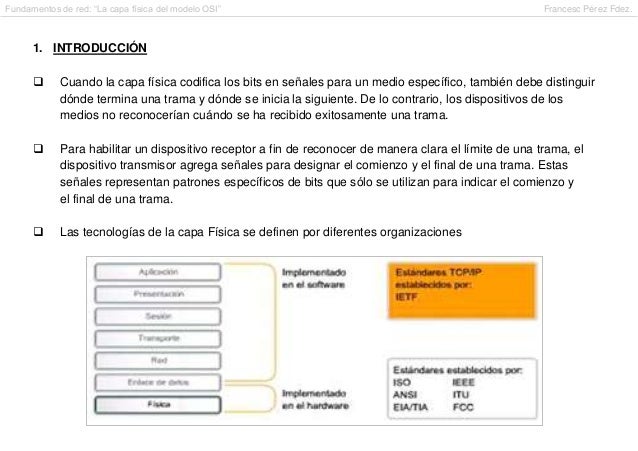 Fundamentos de red 8. La capa física del modelo osi
