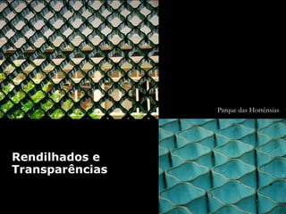 Parque das Hortênsias
Rendilhados e
Transparências
 