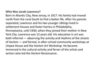 ARTalk Tuesday Jacob Lawrence | PPTX