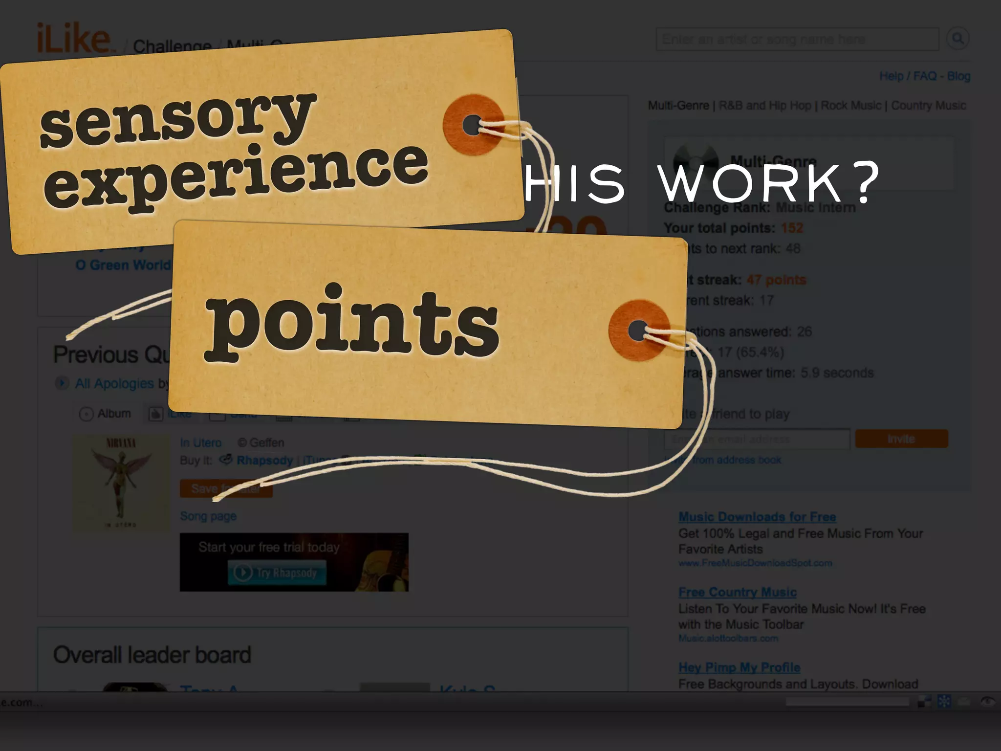 se nsor y
eQ: e rience this work?
 xpWhy did
    points
 