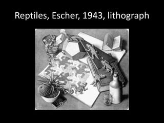Reptiles, Escher, 1943, lithograph