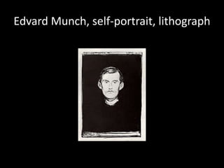 Edvard Munch, self-portrait, lithograph