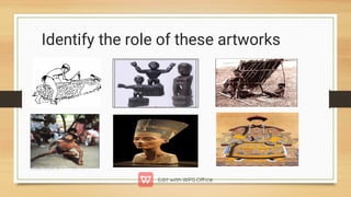 Identify the role of these artworks
 